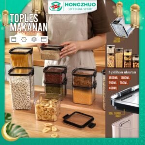Toples Kotak Snack Kedap Udara Penyimpanan Bening Cereal Kontainer Makanan Food Storage Jar Container