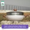 [2IN1] Wokpan + Glass Lid Panci Kukus 32 CM White Dandang Steamer Anti Lengket