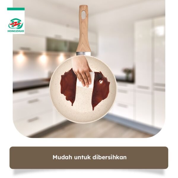 3in1 Organic Creamly Cookware Marble Coated Anti lengket Handle Bakelite Silicone Anti Leleh Avocado Pan Panci Mpasi