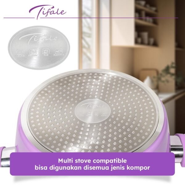 Pan 24CM Lavender Panci Granit Marble Anit Lengket Panci Mpasi