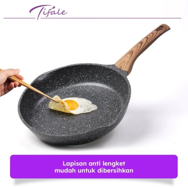 Frypan 28 CM Black Granit Fry Pan Peralatan Masak Dapur Anit Lengket Panci Mpasi