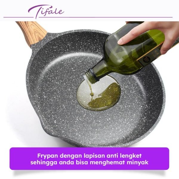 Frypan 28 CM Black Granit Fry Pan Peralatan Masak Dapur Anit Lengket Panci Mpasi