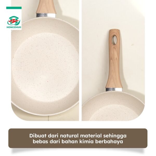 3in1 Organic Creamly Cookware Marble Coated Anti lengket Handle Bakelite Silicone Anti Leleh Avocado Pan Panci Mpasi