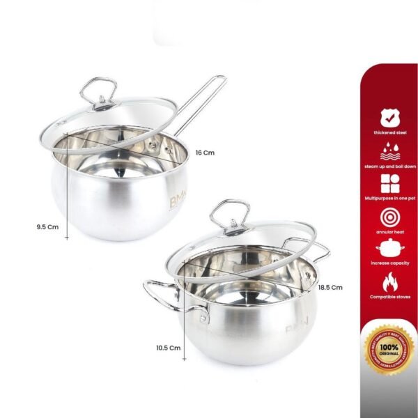 Panci Set Rebus Kualitas Premium Ukuran 16cm dan 18cm