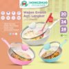 Wok Pan 20cm 24cm 28cm Panci Penggorengan Wokpan White Marble Pastel/Panci Masak Sayur Anti Lengket Panci Mpasi