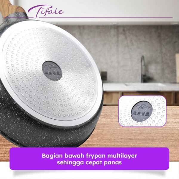 Frypan 28 CM Black Granit Fry Pan Peralatan Masak Dapur Anit Lengket Panci Mpasi