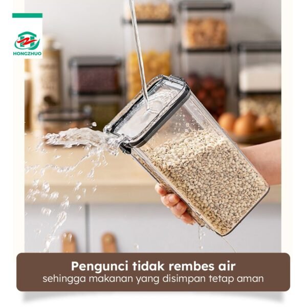 Toples Kotak Snack Kedap Udara Penyimpanan Bening Cereal Kontainer Makanan Food Storage Jar Container