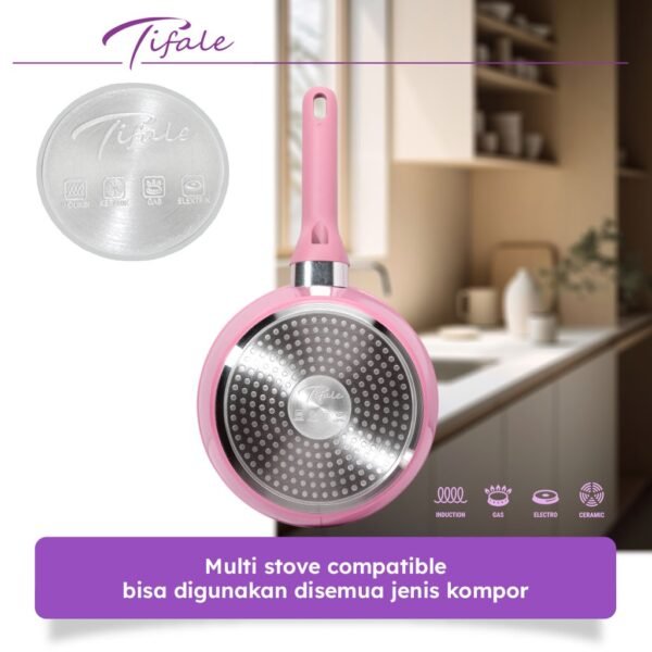 Pan 20CM Pink Panci Granit Marble Anit Lengket Panci Mpasi
