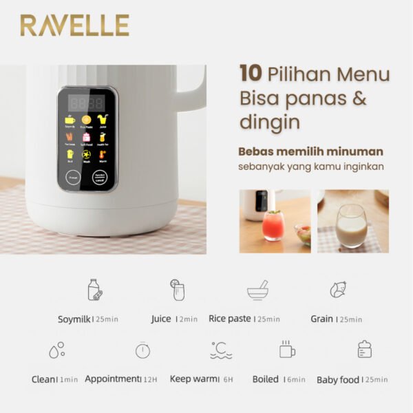 Digital Soymilk Maker 850ml Pembuat Susu Kedelai Full Digital Touch 24000RPM SS304 Self Cleaning - Mesin Pembuat Susu Kacang Kedelai tanpa Disaring | Soy Milk, Almond Milk |