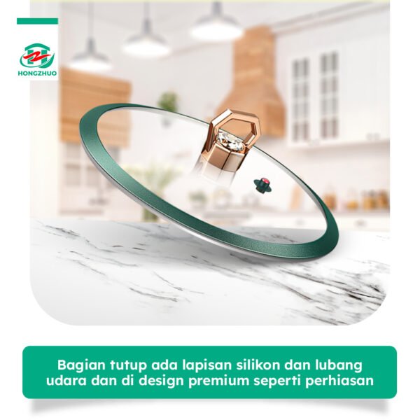 id-11134207-7r98w-lroc4b2hhcahd1 3IN1 Emerald Green Wajan Batu Medis dengan Steamer 32 CM Anti Lengket Hijau Premium Panci Kukus Serba Guna 32cm Kitchenware