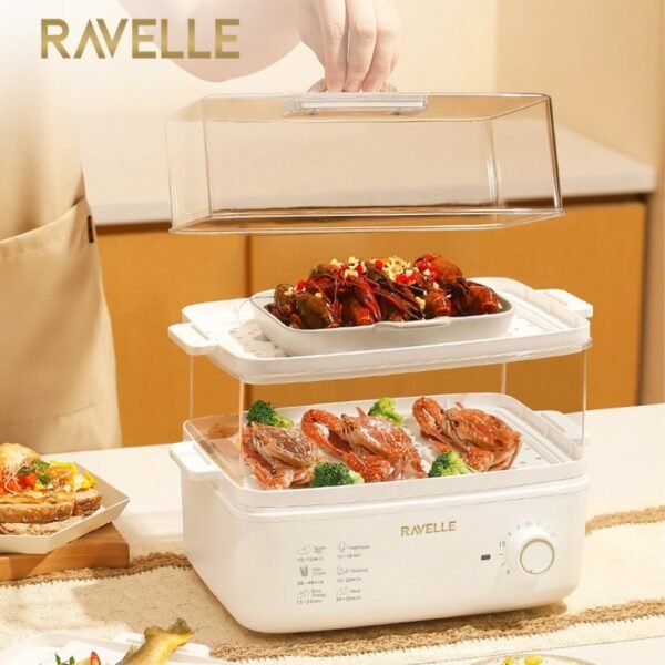 Electric Steamer 15L 3 Susun Kukusan Listrik 800W Food Grade Clear PC Bisa Steril Baby - Alat pengukus makanan multifungsi