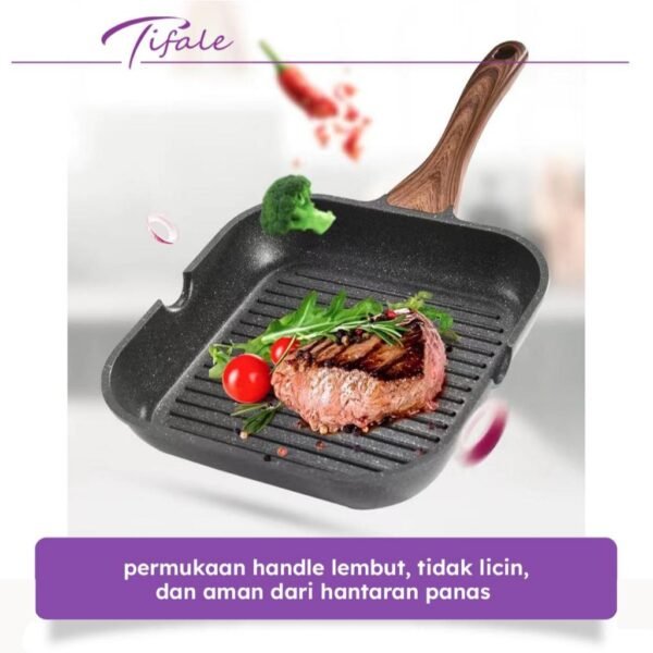Grillpan 28 CM Black Granit Grill Pan Peralatan Masak Dapur Anit Lengket Panci Mpasi