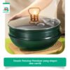 id-11134207-7r98x-lroc4b2hk5ota3 3IN1 Emerald Green Wajan Batu Medis dengan Steamer 32 CM Anti Lengket Hijau Premium Panci Kukus Serba Guna 32cm Kitchenware