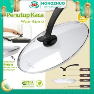 Tutup Wajan Penggorengan / Tutup Panci Bahan Kaca dan Tebal Ukuran 32cm
