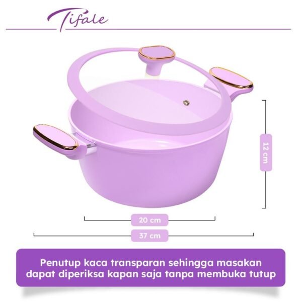 Pan 24CM Lavender Panci Granit Marble Anit Lengket Panci Mpasi