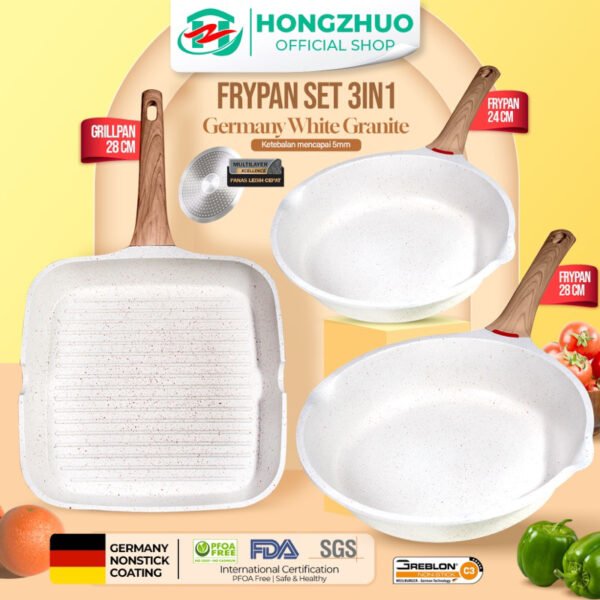 id-11134207-7r98y-lna3uo33qyt66e Granit Putih Anti lengket Peralatan Masak Dapur Untuk Semua Kompor Panci Wajan Penggorengan Grillpan Panci Mpasi