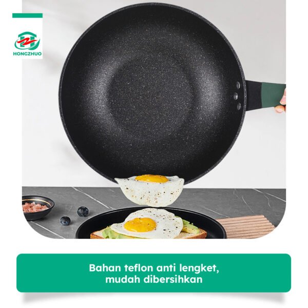 id-11134207-7r98y-lroc4b2hhcg6e0 3IN1 Emerald Green Wajan Batu Medis dengan Steamer 32 CM Anti Lengket Hijau Premium Panci Kukus Serba Guna 32cm Kitchenware