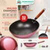 Wajan Penggorengan Anti Lengket Batu Medis Ukuran 32 CM Diamond Wok Pan TKIS