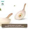 3in1 Organic Creamly Cookware Marble Coated Anti lengket Handle Bakelite Silicone Anti Leleh Avocado Pan Panci Mpasi