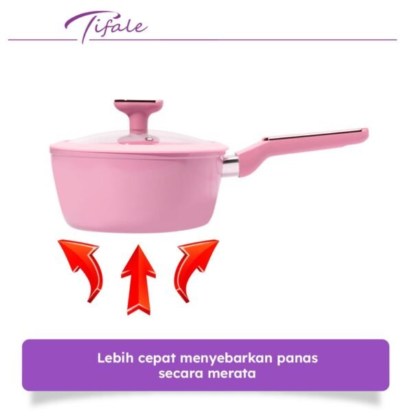 Pan 20CM Pink Panci Granit Marble Anit Lengket Panci Mpasi