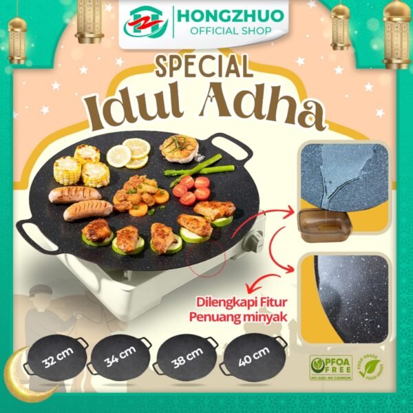 Alat pemanggang / Tempat pemanggang bulat BBQ Piring pemanggang diameter 32/34/38/40cm