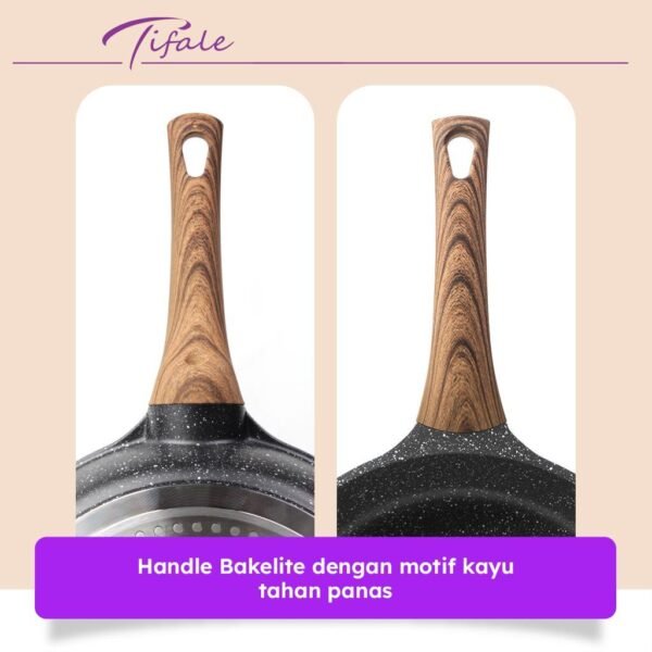 Frypan 28 CM Black Granit Fry Pan Peralatan Masak Dapur Anit Lengket Panci Mpasi