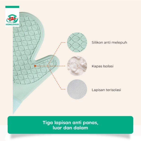 id-11134207-7r992-luoisug5ni5903 Sarung Tangan Silikon Anti Panas Cocok Untuk Oven / Microwave Anti Selip Silikon Tahan Lama Tahan Panas 86°F (300°C)