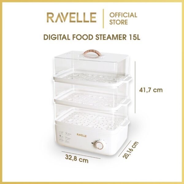 Electric Steamer 15L 3 Susun Kukusan Listrik 800W Food Grade Clear PC Bisa Steril Baby - Alat pengukus makanan multifungsi