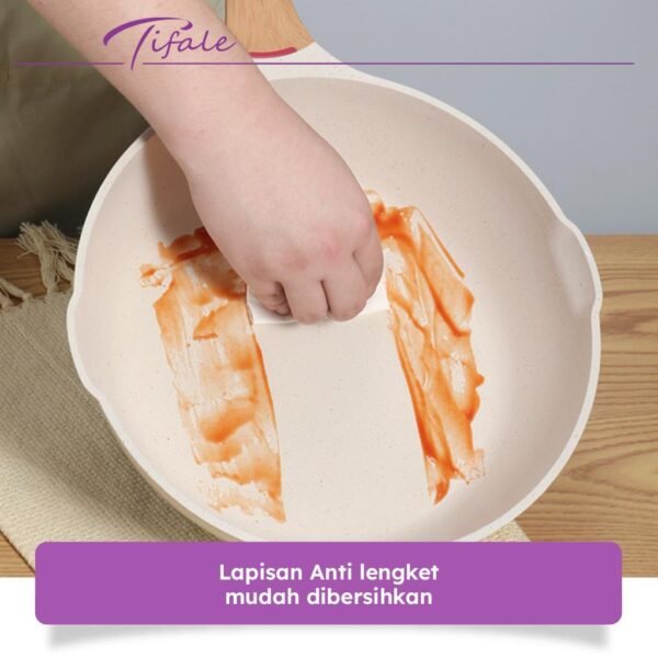 Pan 28 CM White Granit Fry Pan Peralatan Masak Dapur Anit Lengket Panci Mpasi