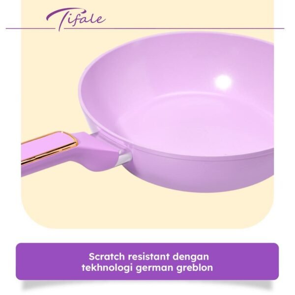 Aesthetic Jolie Wokpan 26CM Lavender Panci Granit Marble Anit Lengket Panci Mpasi