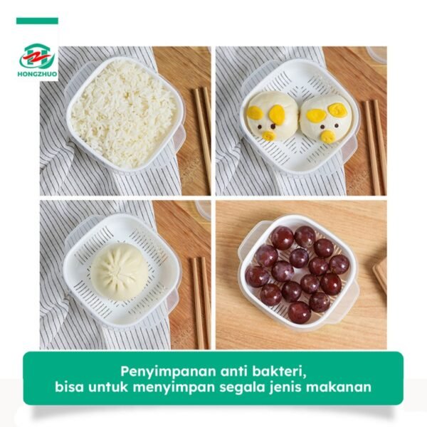 10 PCS Kotak Penyimpanan Makanan Buah Sayuran Saringan Serbaguna