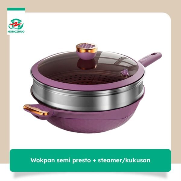 Tifale Elora Wokpan Semi Presto Pengukus Steamer Panci Kukus Anti Lengket Panci Mpasi