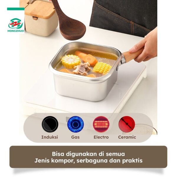 Tifale Squira Deep Frypan Stainless Steel Panci Kotak Anti Lengket