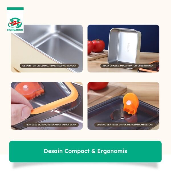 Kotak Makan Bekal Stainless Steel Kedap Udara Lunch Box Penyimpanan Makanan
