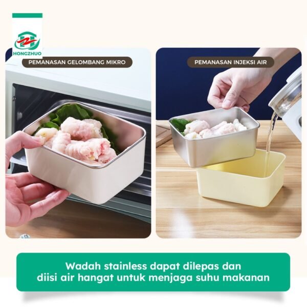 Kotak Makan Bekal Stainless Steel Kedap Udara Lunch Box Penyimpanan Makanan