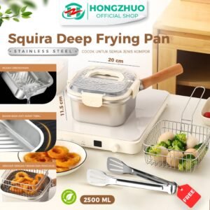 Tifale Squira Deep Frypan Stainless Steel Panci Kotak Anti Lengket