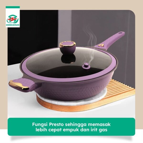 Tifale Elora Wokpan Semi Presto Pengukus Steamer Panci Kukus Anti Lengket Panci Mpasi