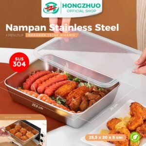 Food Container Stainless Steel Tutup Wadah Box Penyimpanan Makanan Serbaguna