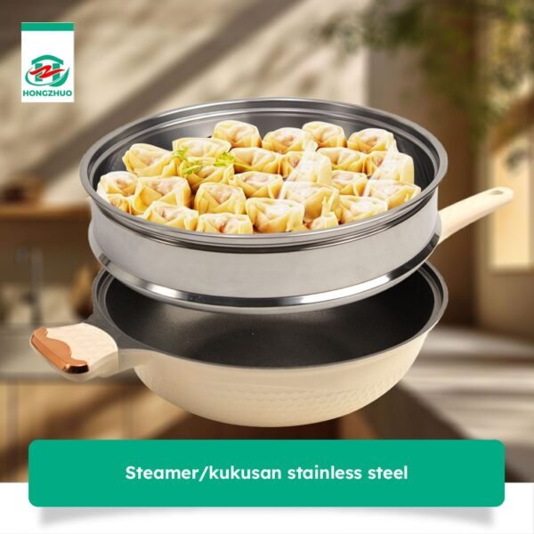 Tifale Elora Wokpan Semi Presto Pengukus Steamer Panci Kukus Anti Lengket Panci Mpasi