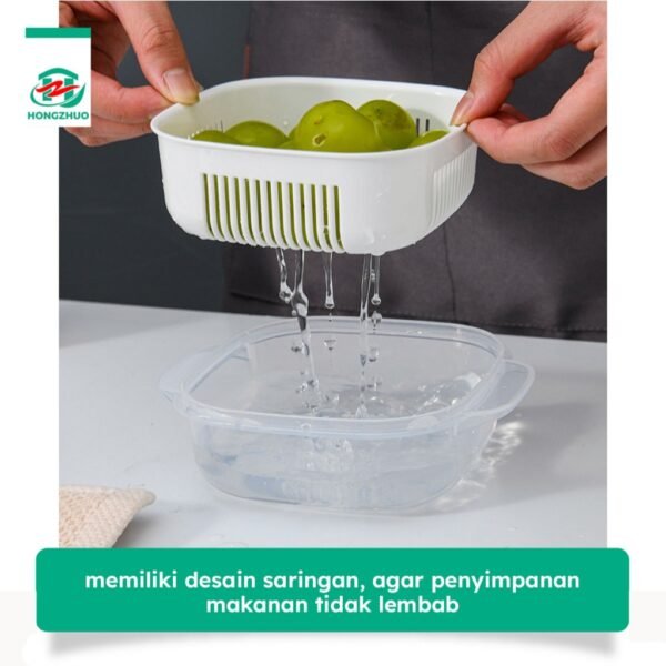 Kotak Penyimpanan Makanan Buah Sayuran Saringan Serbaguna