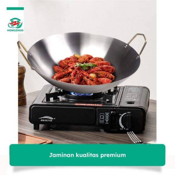 Wajan Stainless Tebal Kuali Besar Premium dengan Pegangan Stainless Steel Anti Lengket