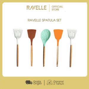 Silicone Spatula - BPA Free Food Grade - Slotted Turner, Soup Ladle, Solid Turner