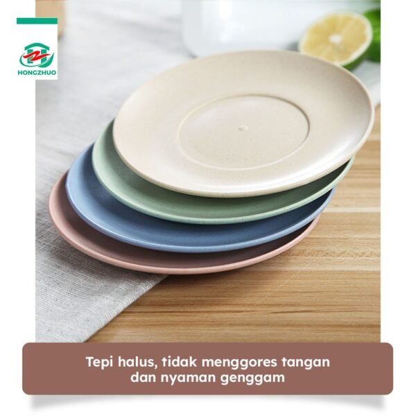 Piring Kecil Plastik Set 4 Pcs Wheat Straw Warna Warni