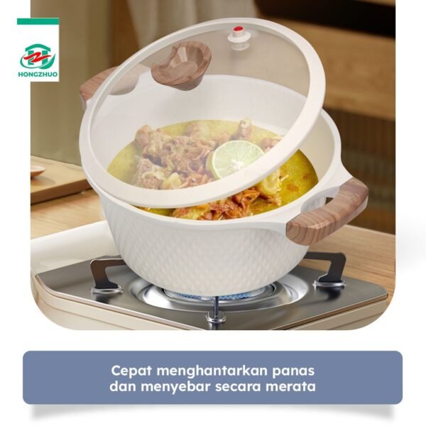 Pan 20 24 28 CM Panci Susu Marble Coating Lapisan Anti Lengket