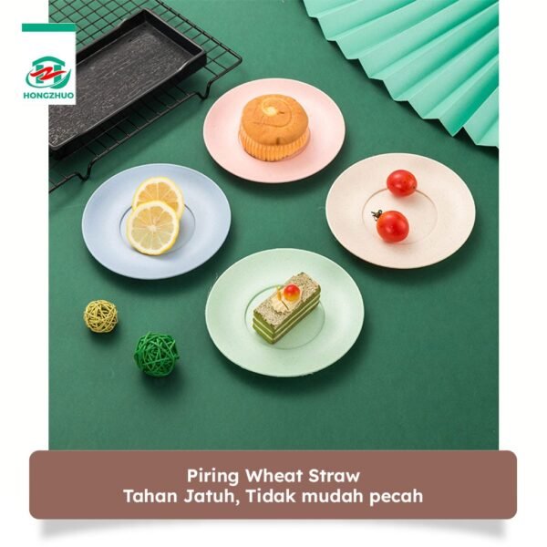 Piring Kecil Plastik Set 4 Pcs Wheat Straw Warna Warni