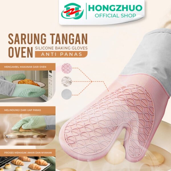 id-11134207-7rase-m30ixvskk3it69 Sarung Tangan Silikon Anti Panas Cocok Untuk Oven / Microwave Anti Selip Silikon Tahan Lama Tahan Panas 86°F (300°C)