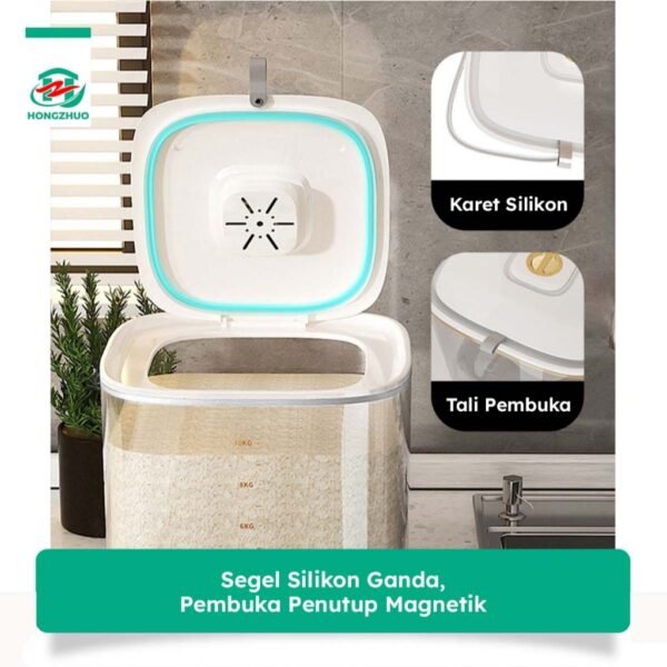 Kotak Tempat Penyimpanan Beras Bahan Makanan Wadah Dispenser Beras Rice Storage