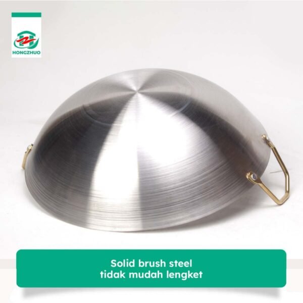 Wajan Stainless Tebal Kuali Besar Premium dengan Pegangan Stainless Steel Anti Lengket