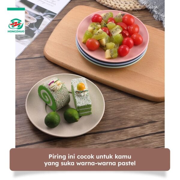 Piring Kecil Plastik Set 4 Pcs Wheat Straw Warna Warni