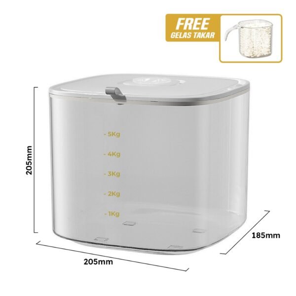 Kotak Tempat Penyimpanan Beras Bahan Makanan Wadah Dispenser Beras Rice Storage
